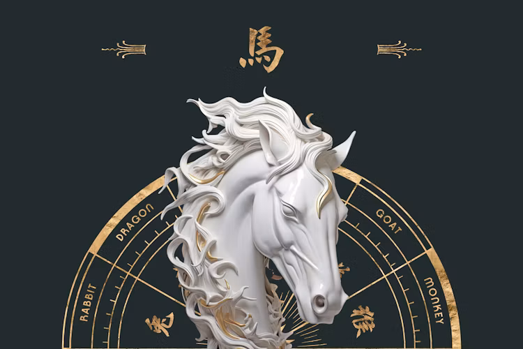 Horse Chinese zodiac illustration